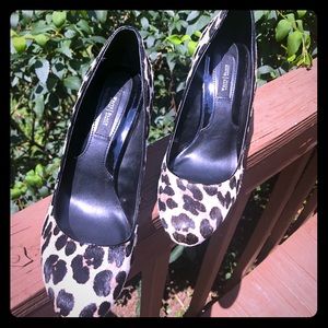 White House Black Market leopard wedges